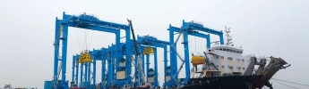 配置利维自检测系统的12台RTG抵达宁波梅东码头